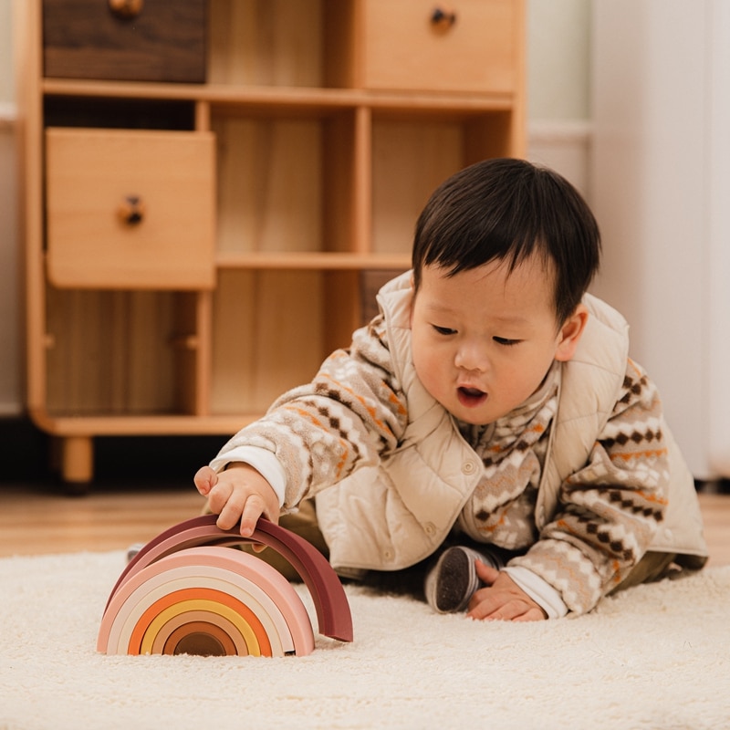 Silicone Rainbow Stacker Montessori Learning